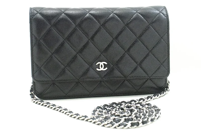 Chanel Chain Strap Handbag for Everyday UseCHANEL Black Classic Wallet On Chain WOC Shoulder Bag Lambskin SV