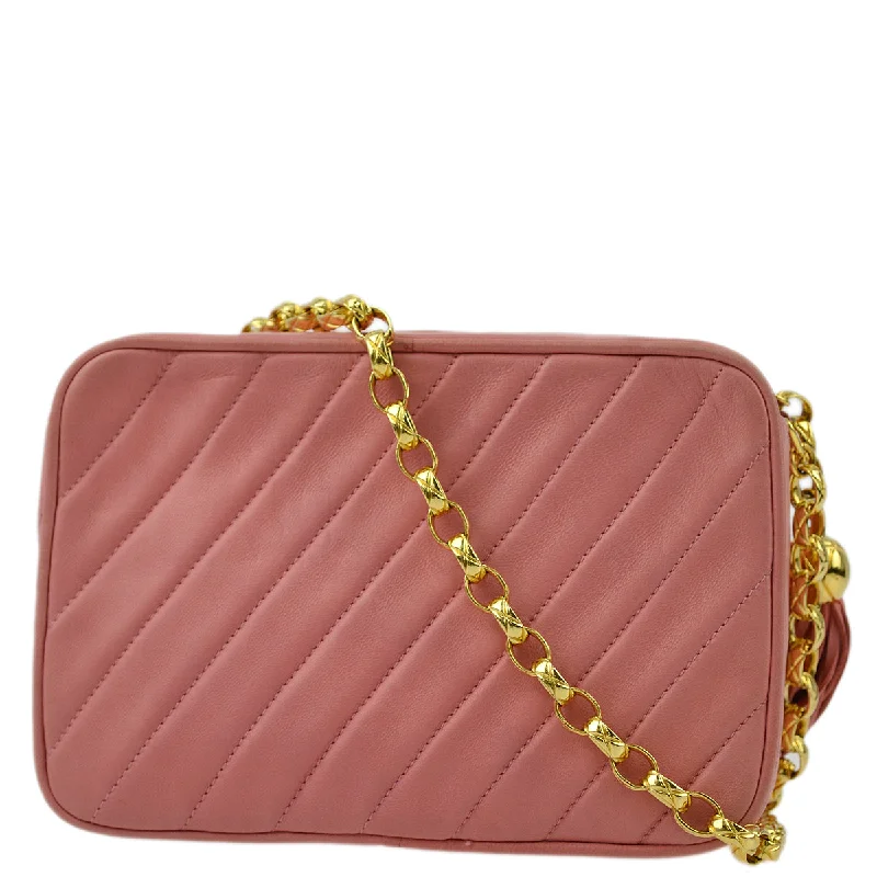 Chanel Vintage Inspired Handbag for Retro LoversChanel Pink Lambskin Fringe Camera Bag Mini