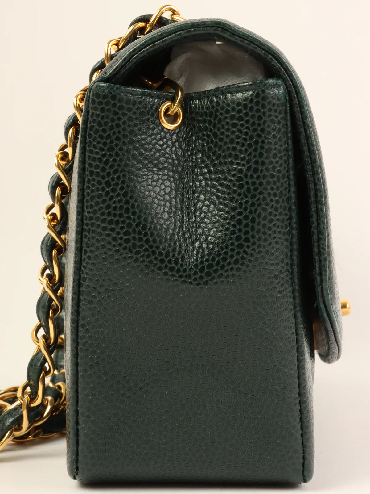 Chanel New Arrival Handbag with Gold HardwareCHANEL Around 1992 Made Caviar Skin Diana Flap Chain Bag 22Cm Dark Green