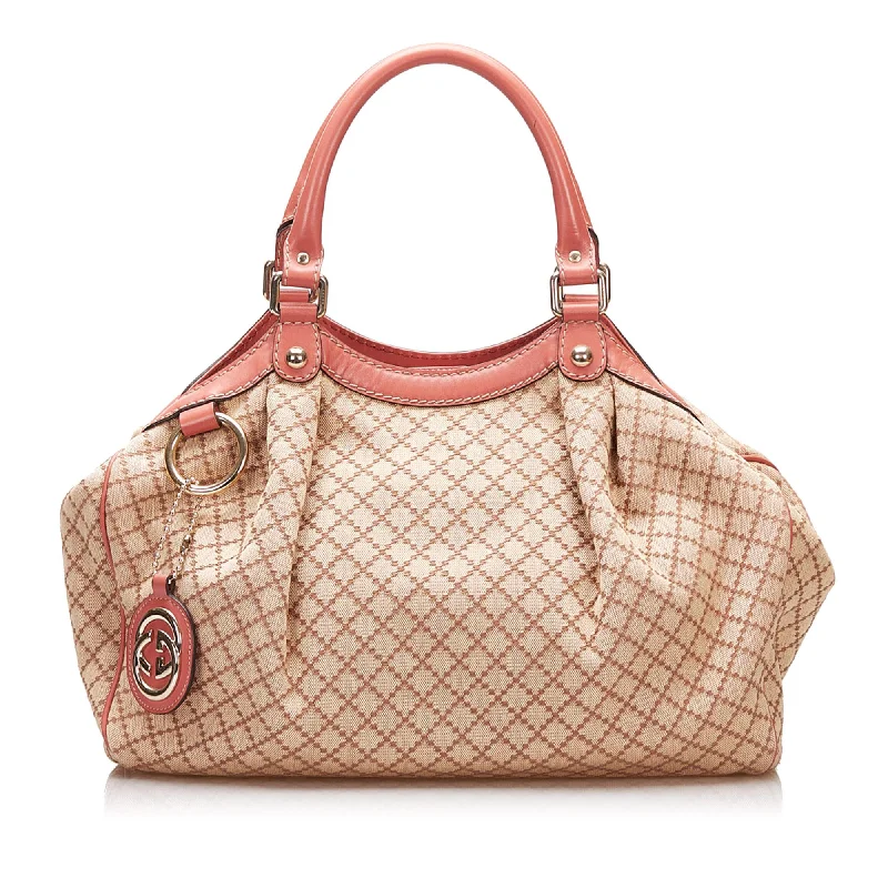 Medium - sized Women Gucci handbags for everyday useGucci Diamante Sukey Canvas Tote Bag