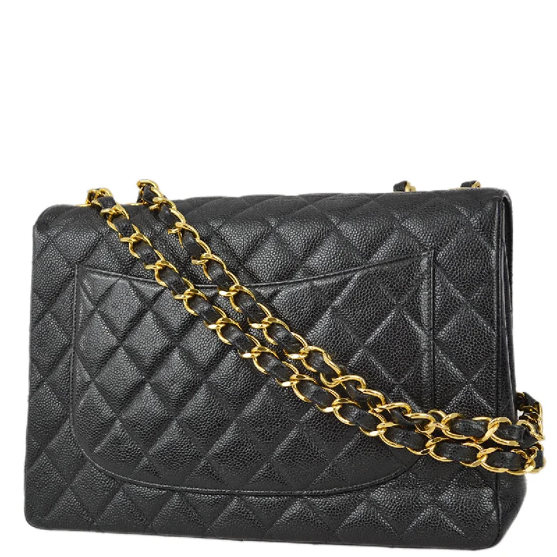 Chanel Small Crossbody Bag for TravelChanel Black Caviar Jumbo Classic Flap Shoulder Bag