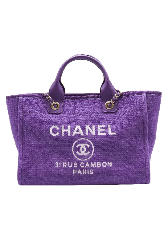 Chanel Lightweight Handbag for Daily ErrandsCHANEL Deauville Tote Bag Purple DXBS0576