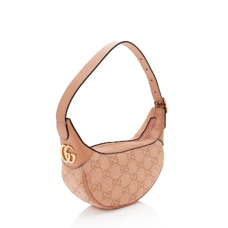 Gucci backpacks for women with a multi - pocket designGucci GG Canvas Ophidia Half Moon Mini Hobo (1rDKVw)