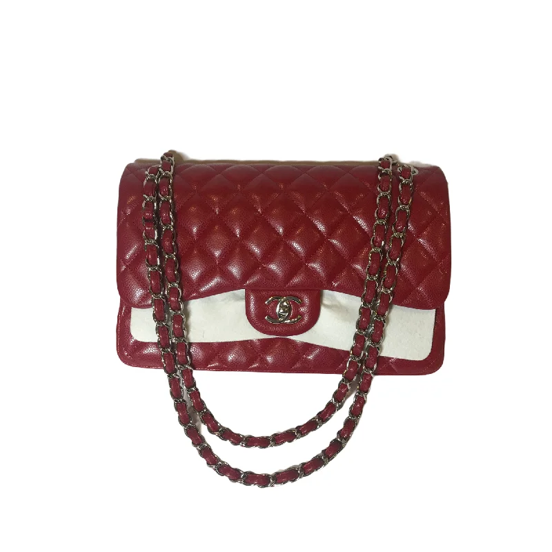 Chanel Limited Edition Handbag for CollectorsClassic Flap Jumbo Caviar Red SHW