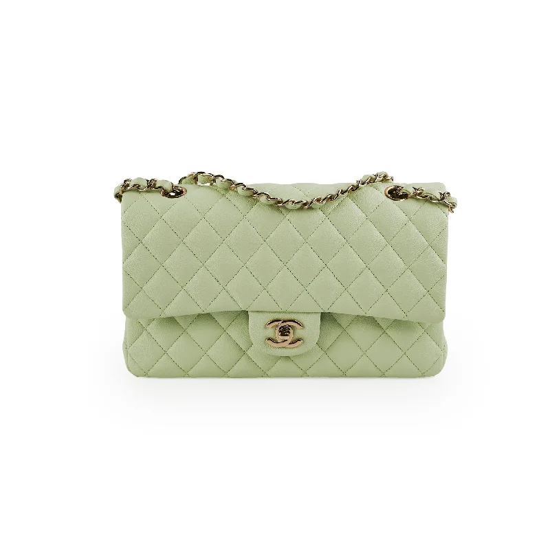 Chanel Small Crossbody Bag for TravelChanel Medium Caviar Double Classic Flap Light Green