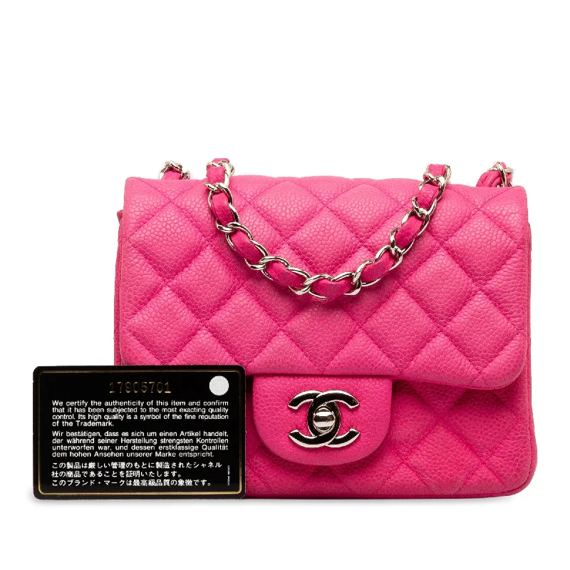 Chanel Luxury Handbag for High - End EventsChanel Classic Single Flap Mini Square Pink Caviar Gold