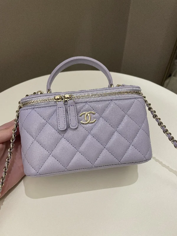 Chanel Medium Tote Bag for Office LadiesChanel 21K Top Handle Vanity Rectangular Lilac Lambskin