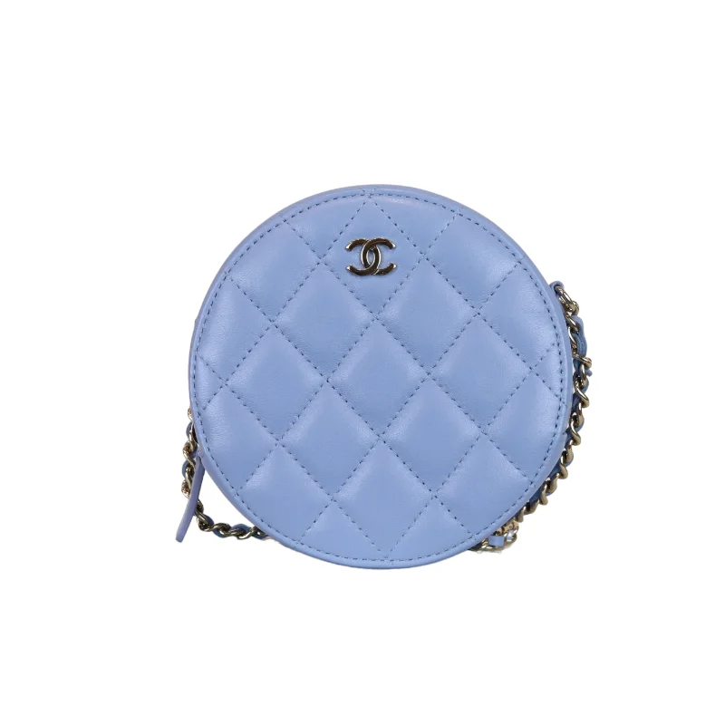 Chanel Limited Edition Handbag for CollectorsRound clutch with chain Blue GHW