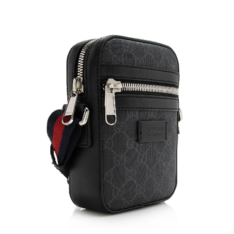 Women Gucci crossbody bags with a woven leather strapGucci GG Supreme Canvas Mini Messenger Bag (22687)