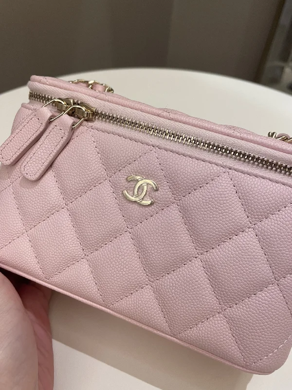 Chanel Colorful Handbag for Spring OutfitsChanel Quilted Mini Vanity Rectangular Rose Clair Lilac Caviar