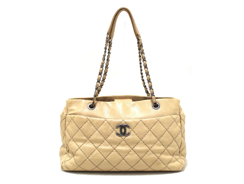 Chanel Lightweight Handbag for Daily ErrandsChanel 31 Rue Cambon Paris Beige Stitched Quilted Lambskin Leather Tote Shoulder Bag