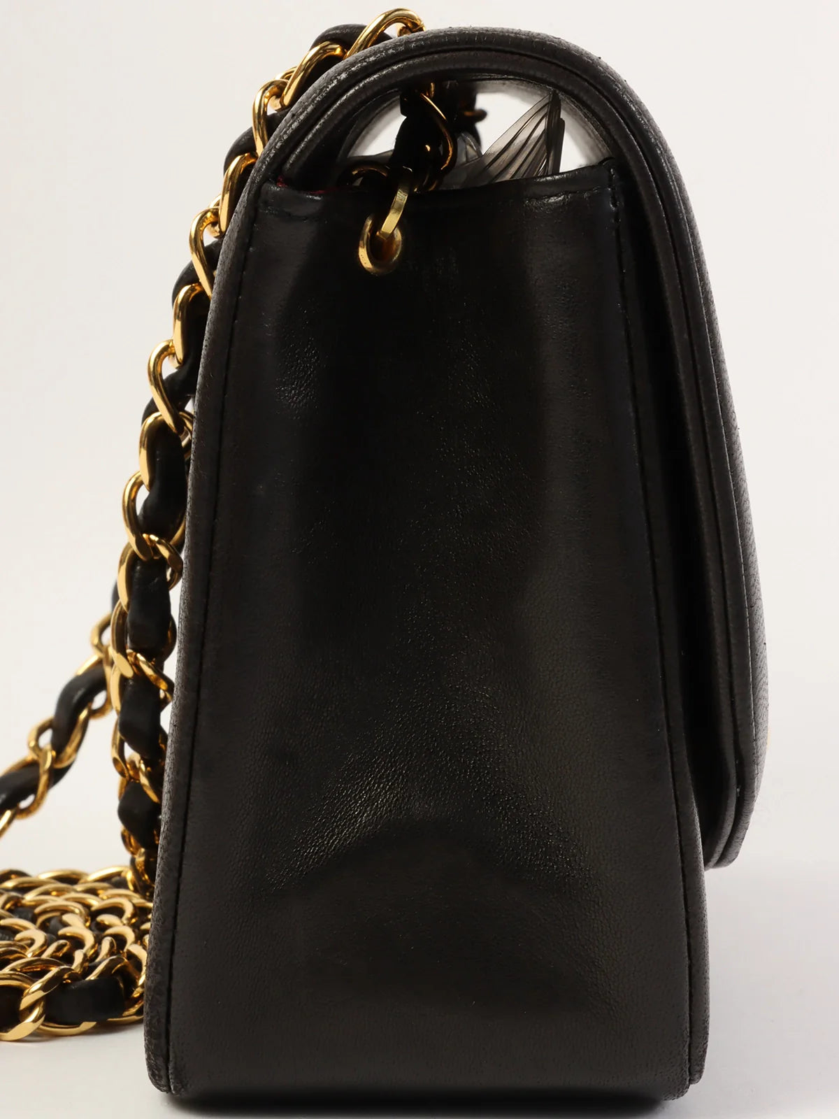 Chanel Chain Strap Handbag for Everyday UseCHANEL Around 1992 Made Diana Flap Chain Bag 22Cm Black