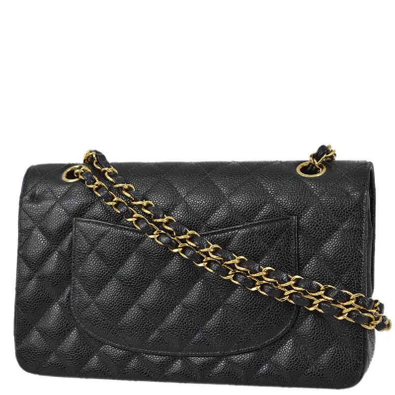 Chanel Chain Strap Handbag for Everyday UseChanel 2003-2004 Black Caviar Medium Classic Double Flap Bag