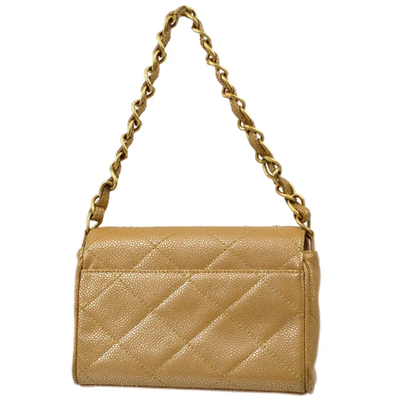 Chanel Lightweight Handbag for Daily ErrandsChanel 2000-2001 Beige Caviar Chain Handbag