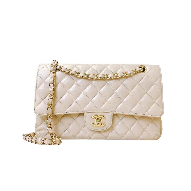 Chanel Designer Handbag with Unique DesignDouble Flap Medium Caviar Beige GHW