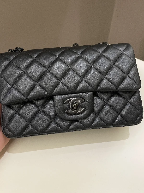 Chanel Colorful Handbag for Spring OutfitsChanel 23B Classic Quilted So Black Mini Rectangular Black Lambskin