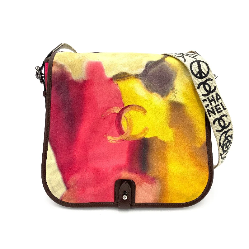 Chanel Vintage Inspired Handbag for Retro LoversCHANEL FLOWER POWER MESSENGER BAG MULTICOLOR SUEDE 90246367