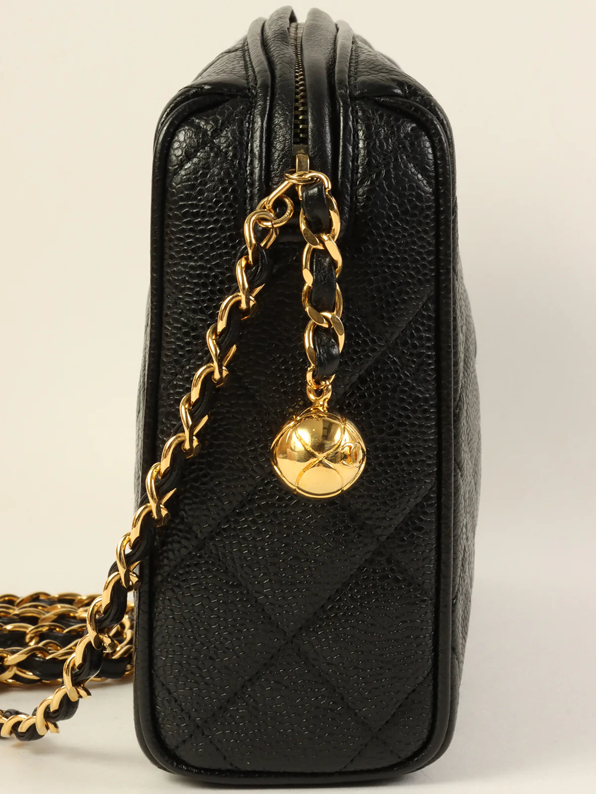 Chanel Black Handbag for Business MeetingsCHANEL Around 1992 Made Caviar Skin Cc Mark Stitch Chain Shoulder Bag Black