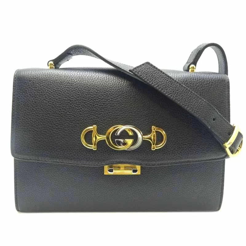 Ladies Gucci shoulder bags with a wide - width strapGucci Zumi Small Women's Shoulder Bag 576388 Leather Black