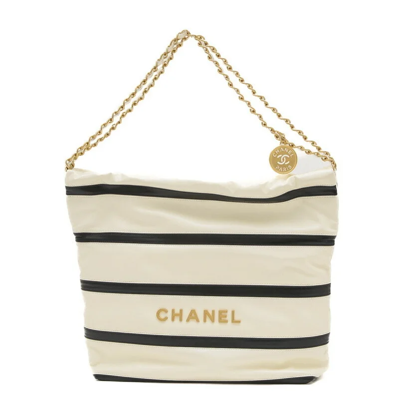 Chanel New Arrival Handbag with Gold HardwareCHANEL 22 SMALL HANDBAG IN SHINY CALFSKIN WHITE BORDER AS3260