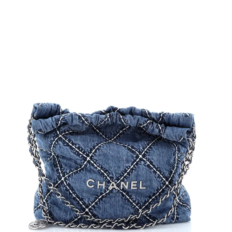 Chanel Quilted Leather Shoulder Bag for Fashionistas22 Chain Hobo Quilted Stitched Denim Small