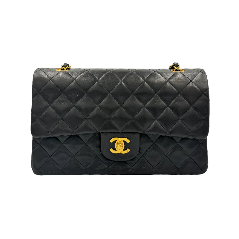 Chanel Small Crossbody Bag for TravelChanel Classic Double Flap Medium Black Lambskin Gold