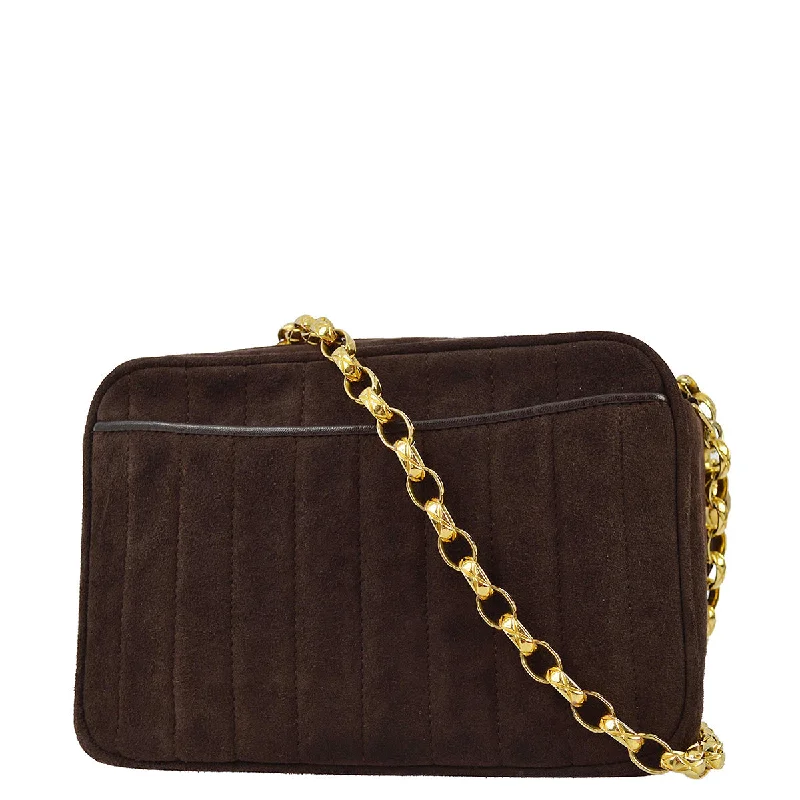 Chanel New Arrival Handbag with Gold HardwareChanel 1991-1994 Brown Suede Mademoiselle Camera Bag Mini