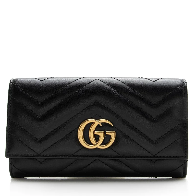 Medium - sized Women Gucci handbags for everyday useGucci Matelasse Leather GG Marmont Continental Wallet