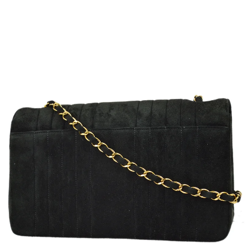 Chanel Black Handbag for Business MeetingsChanel 1991-1994 Black Suede Medium Vertical Stitch Single Flap Bag