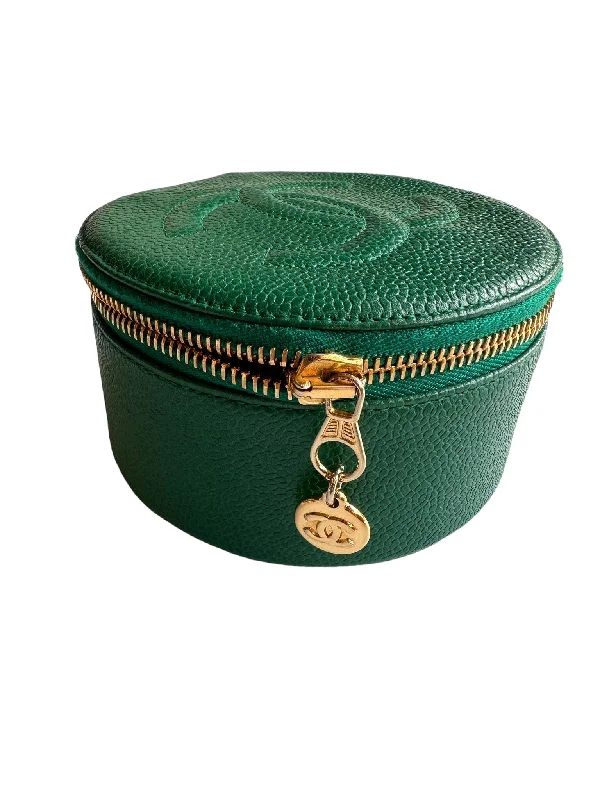 Chanel Colorful Handbag for Spring OutfitsChanel Vintage Jewellery Box Green Caviar GHW SKC1652