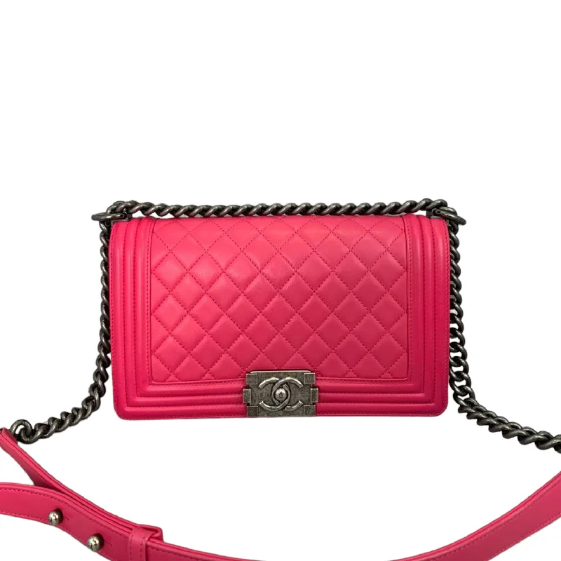 Chanel All - Match Handbag for Versatile StylingBoy Old Medium Lambskin Pink RHW