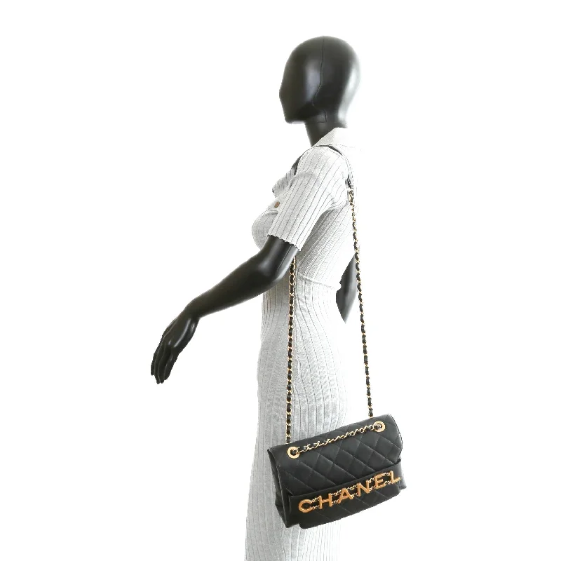 Chanel Chain Strap Handbag for Everyday UseCHANEL 2020 Medium Enchained Flap Bag-Black