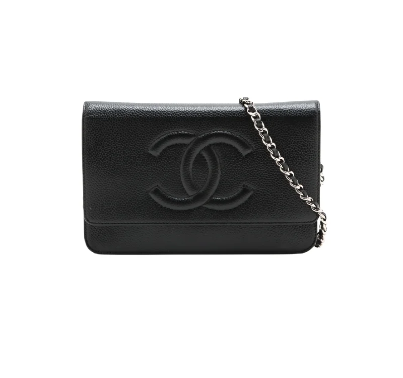 Chanel Chain Strap Handbag for Everyday UseChanel Coco Mark Caviar Black Wallet On Chain WOC