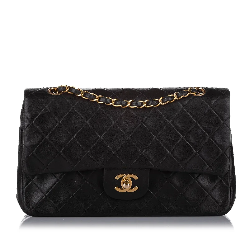 Chanel Designer Handbag with Unique DesignMedium Classic Lambskin Double Flap Bag Black