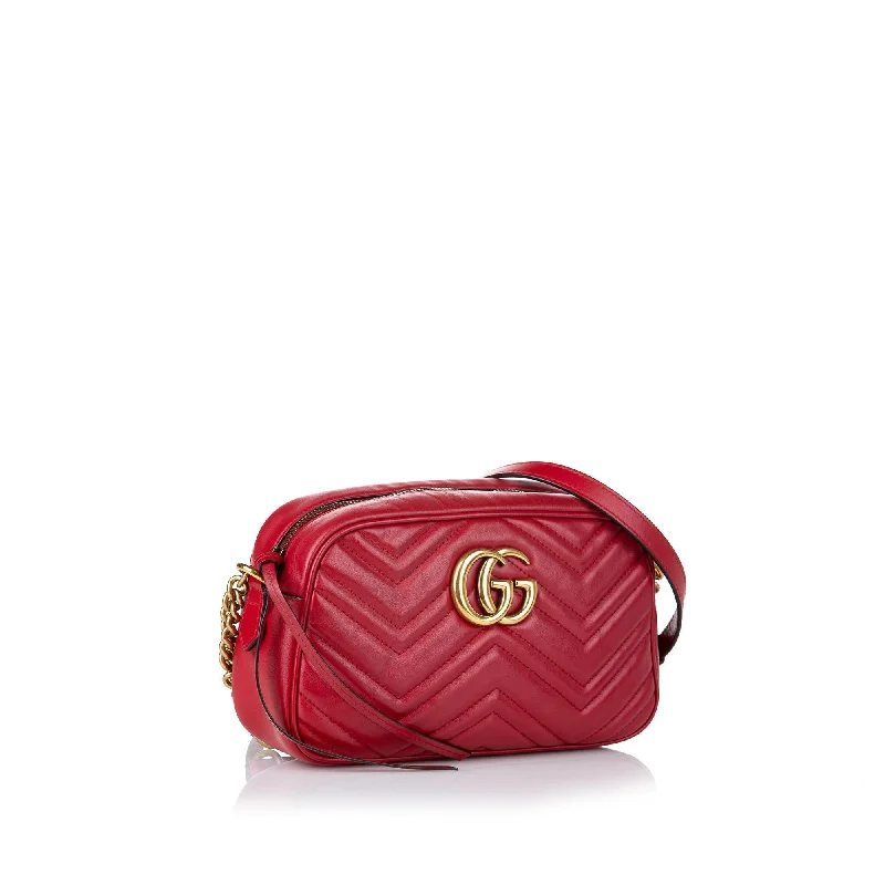 Women Gucci crossbody bags with a woven leather strapGucci GG Marmont Matelasse Crossbody Bag (30567)