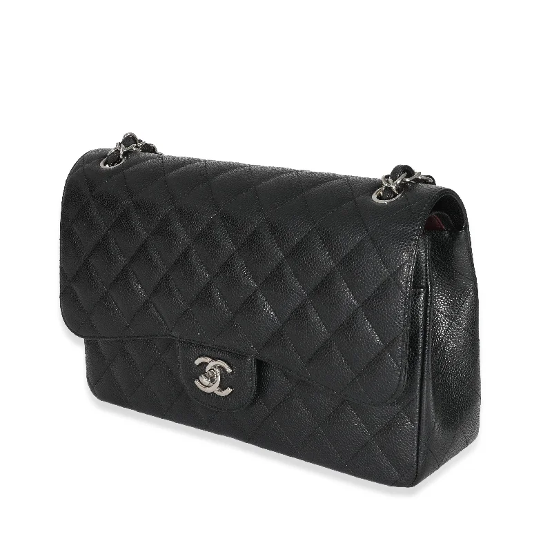 Chanel Luxury Handbag for High - End EventsChanel Black Caviar Jumbo Classic Double Flap Bag