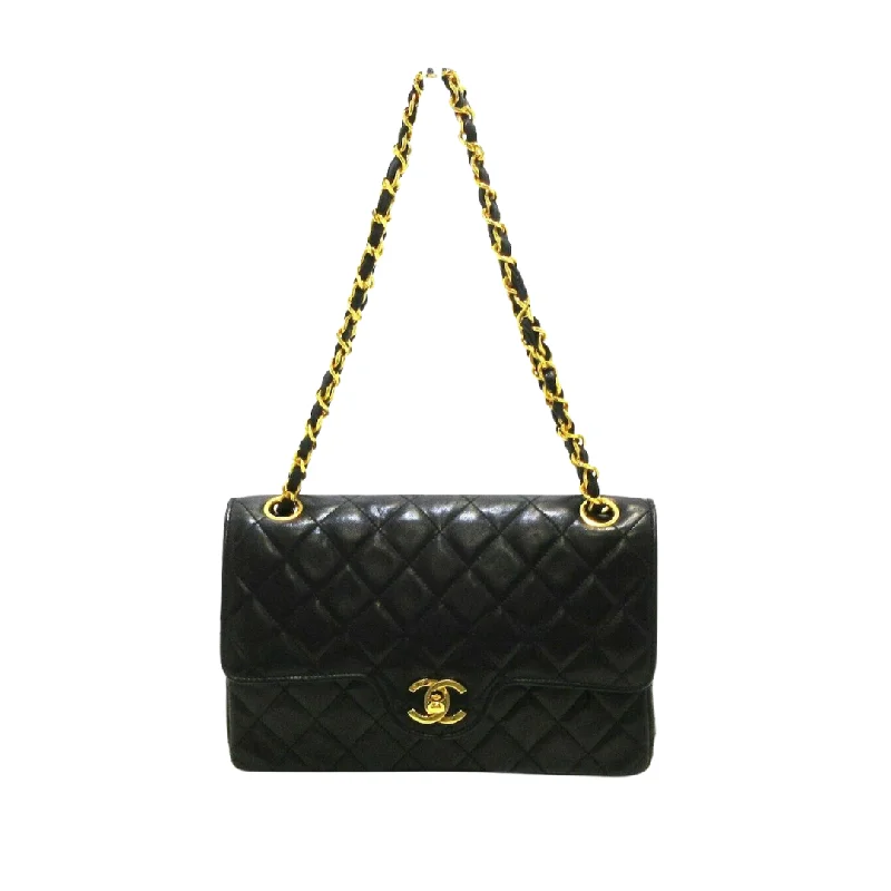 Chanel Classic Flap Bag for Evening PartyVintage Double Flap Lambskin Black GHW