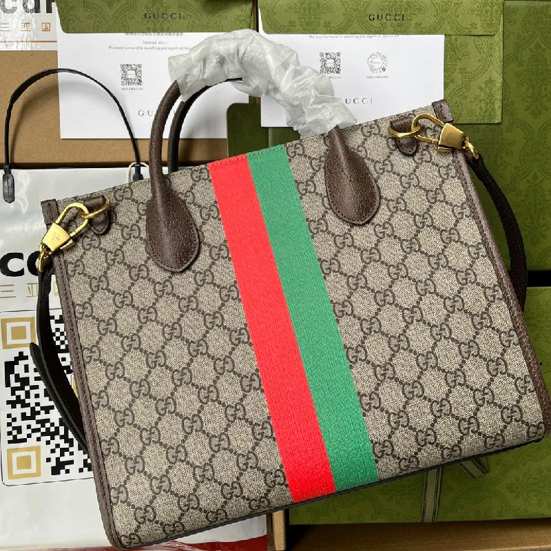 Women Gucci bags with a magnetic snap closure for easy accessGucci Tiger GG Medium Tote Bag