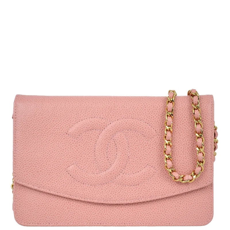 Chanel Quilted Leather Shoulder Bag for FashionistasChanel 2003-2004 Pink Caviar Timeless WOC Wallet