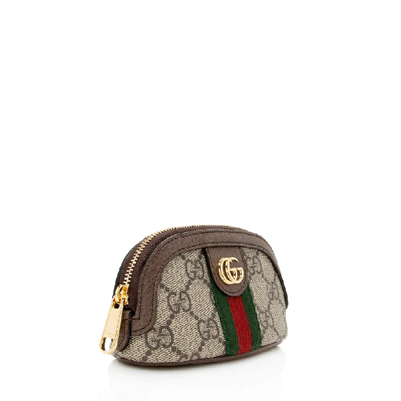 Women Gucci crossbody bags with a woven leather strapGucci GG Canvas Ophidia Key Pouch (SHF-20557)