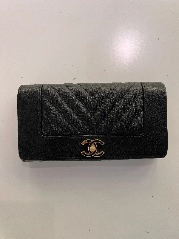 Chanel New Arrival Handbag with Gold HardwareChanel Mademoiselle Wallet Black in Caviar Leather SYCC115