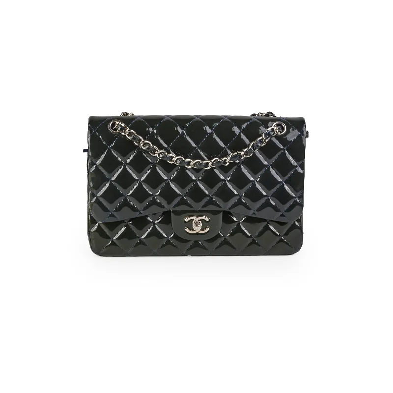 Chanel Classic Flap Bag for Evening PartyChanel Blue Patent Jumbo