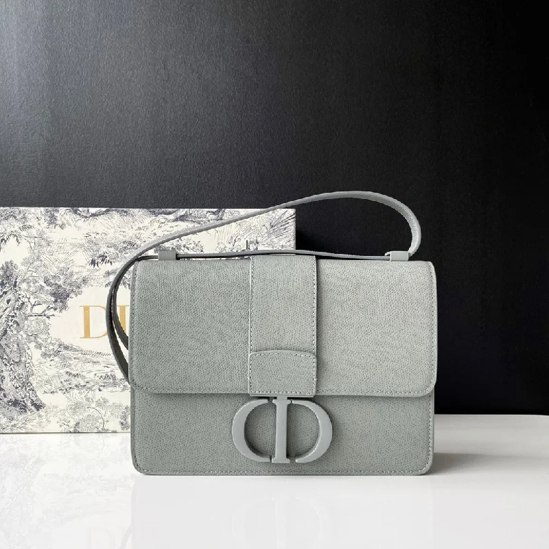 Christian Dior Saddle bags with a patent leather finish for a shiny lookChristian Dior Azure Gray GraChristian Diorent Handle Bag