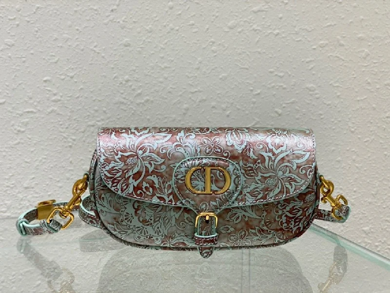 Christian Dior tote bags with a printed Dior logo on the frontChristian Dior Bobby East-West Bag Turquoise, For Women