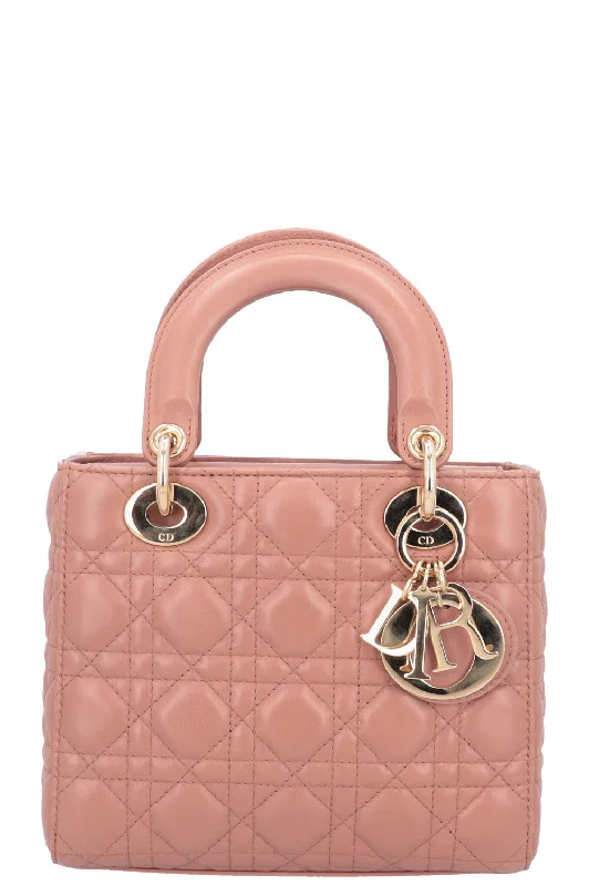 Christian Dior backpacks with a sleek, minimalist silhouetteCHRISTIAN DIOR Small Lady Dior My ABCDior Bag Rose