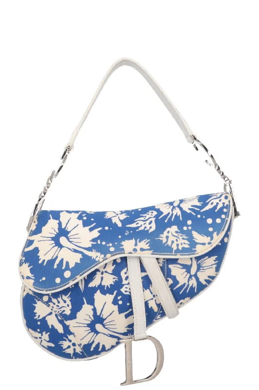 Trendsetting Christian Dior crossbody bags with a colorful strapCHRISTIAN DIOR Surf Chick Saddle Bag Blue White