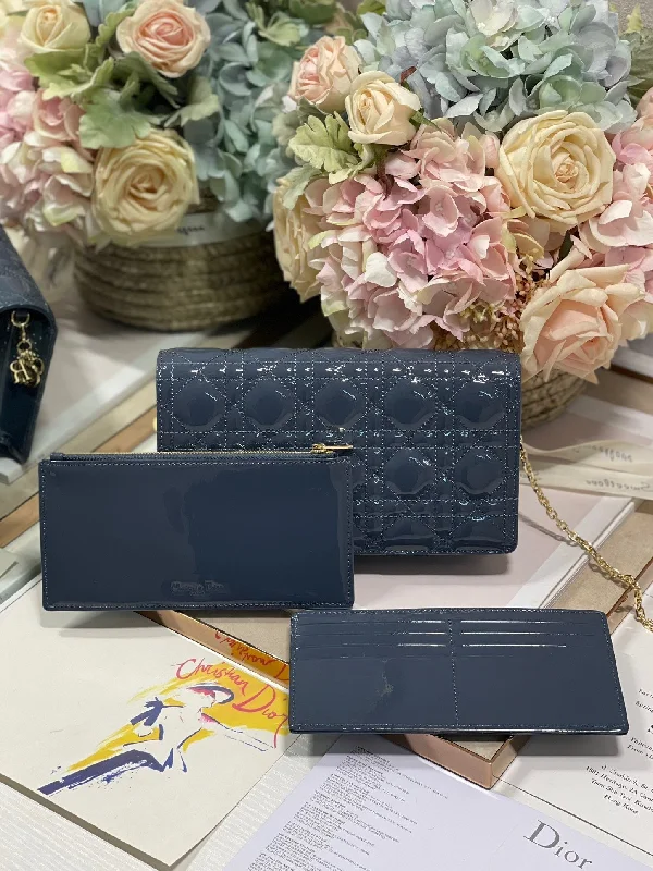 High - fashion Christian Dior bags with a geometric patternChristian Dior Lady Pouch Midnight Blue Handbags