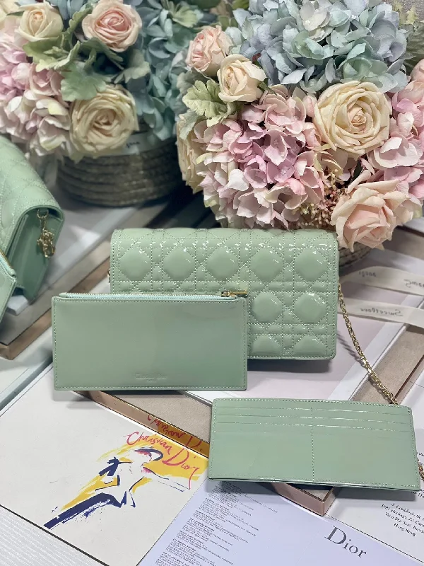 Stylish Christian Dior shoulder bags with a tassel - adorned zipperChristian Dior Lady Pouch Seafoam Handbags