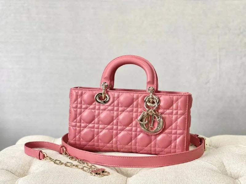 Christian Dior bags with a quilted pattern and gold - toned hardwareChristian Dior Lady D-Joy Bag Pink Handbags, 26cm