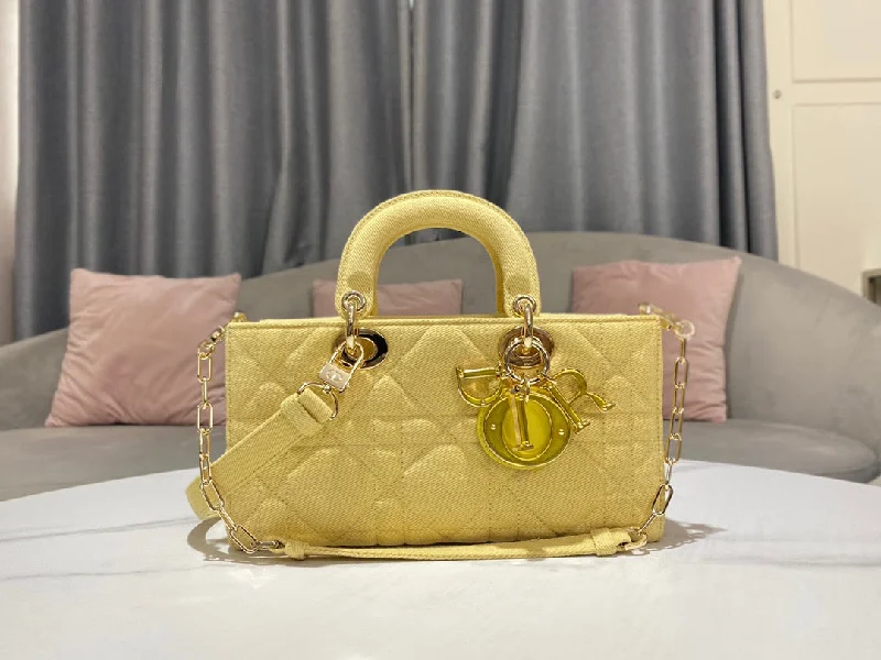 Christian Dior bags with a quilted pattern and gold - toned hardwareChristian Dior Lady D-Joy Bag Yellow For Women,  Handbags 26cm/10in